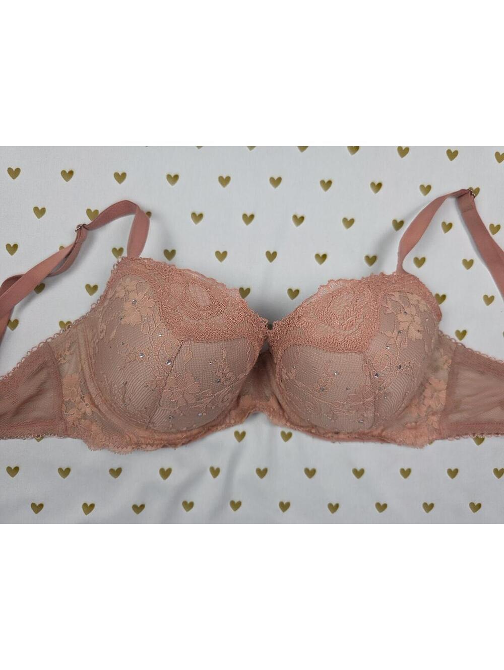 Victorias Secret Dream Angels Lined Demi Balconette Bra 32DD